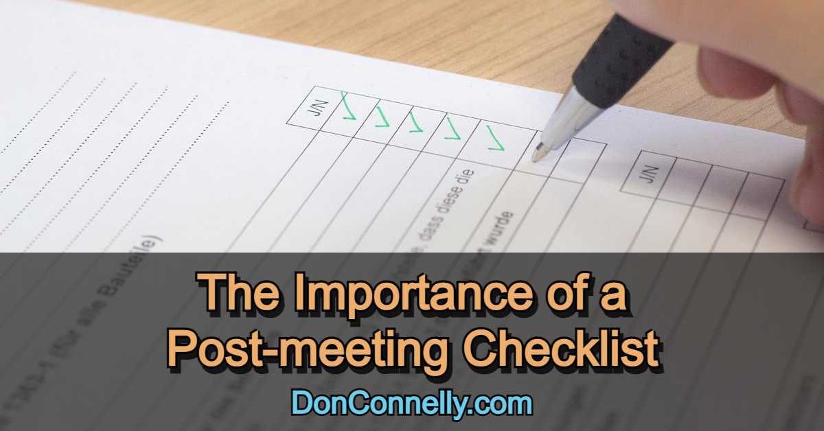 The Importance of a Post-meeting Checklist